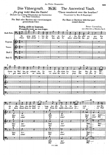 Cornelius - Vätergruft, Op. 19 - Score