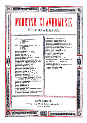 Paderewski - Chants du voyageur, Op. 8 - Piano Score - Score