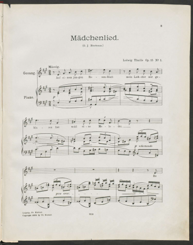 Thuille - 3 Lieder, Op. 15 - Score