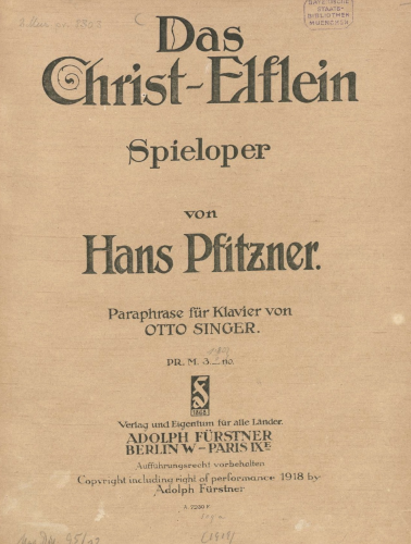 Singer II - Paraphrase of 'Das Christ-Elflein' - Score