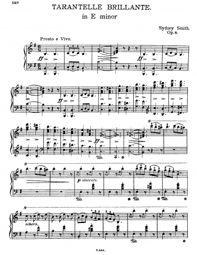 Smith - Tarantelle brillante, Op. 8 - Score