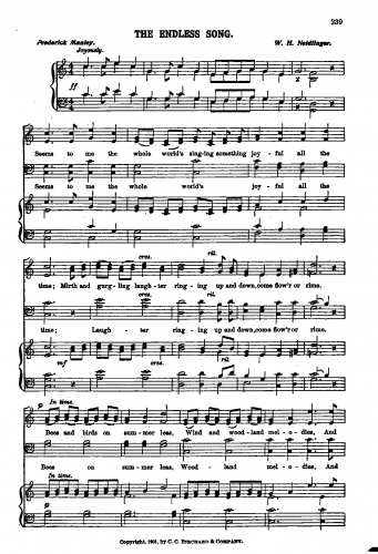 Neidlinger - The Endless Song - Score