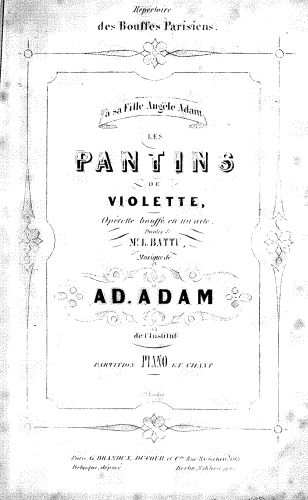 Adam - Les pantins de Violette - Score