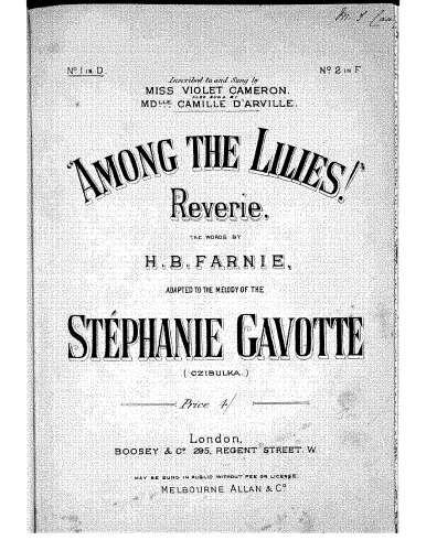 Czibulka - Stephanie-Gavotte - For Voice and Piano (Farnie) - Piano Score