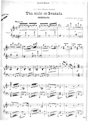 Costa Nogueras - Una Noche en Granada, Op. 127 - Score
