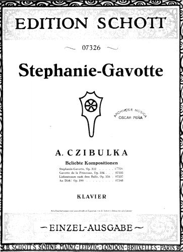 Czibulka - Stephanie-Gavotte - Piano Score - Score