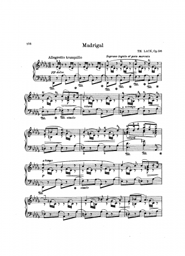 Lack - Madrigal - Score