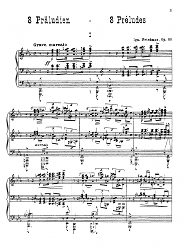 Friedman - 8 Preludes, Op. 80 - Score