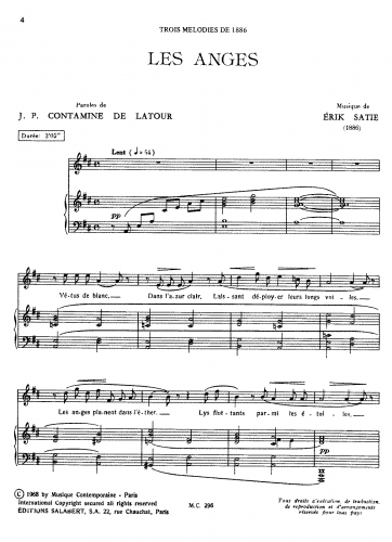Satie - 3 Mélodies (1887) - Score