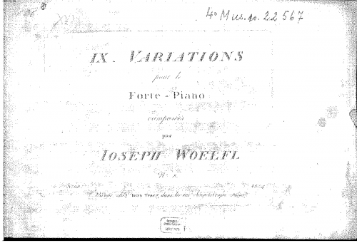 Woelfl - 9 Variations - Score