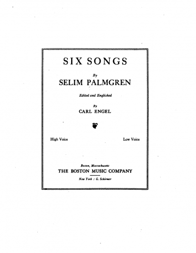 Palmgren - 6 Songs - Score