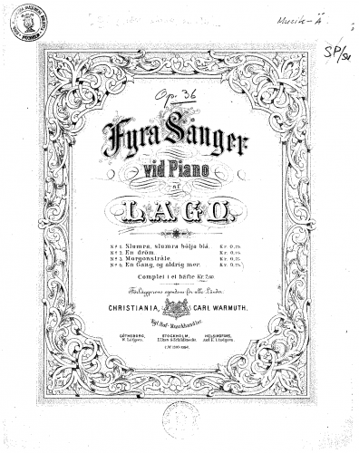 Netzel - Fyra sånger - Score