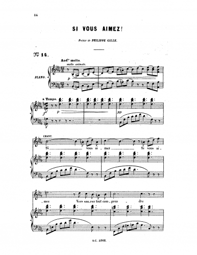 Bizet - Si vous aimez! - Score