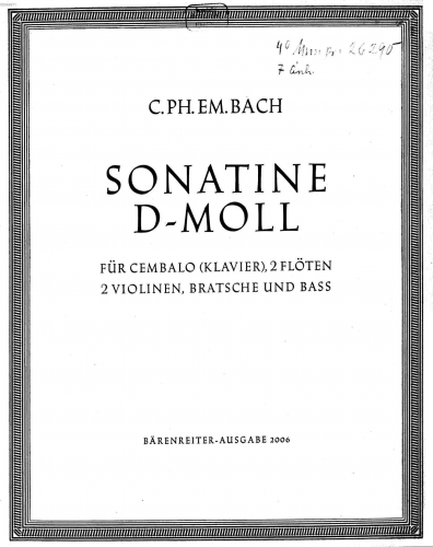 Bach - Sonatina in D minor - Score