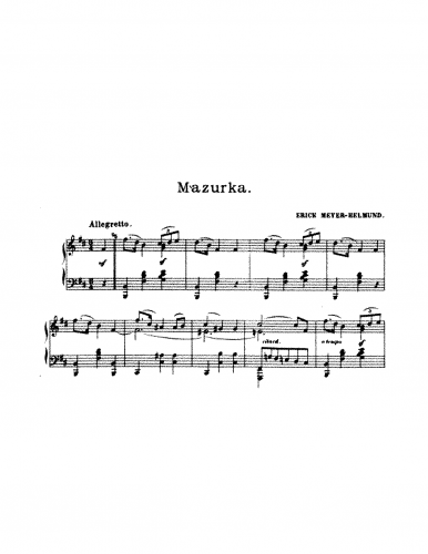 Meyer-Helmund - Mazurka in B minor - Score
