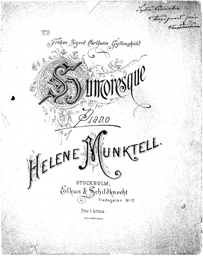 Munktell - Humoresque för Piano - Score
