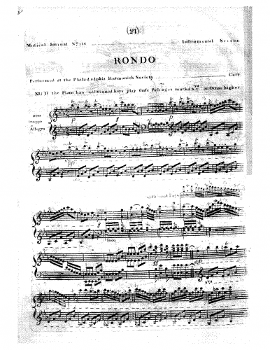 Carr - Rondo in E-flat major - Score