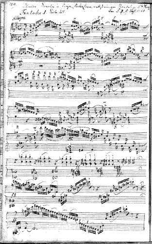 Bach - Fantasia in F major, Wq.59/5 (H.279) - Score