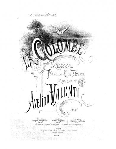 Valenti - La colombe - Score