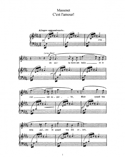 Massenet - C'est l'amour - Score