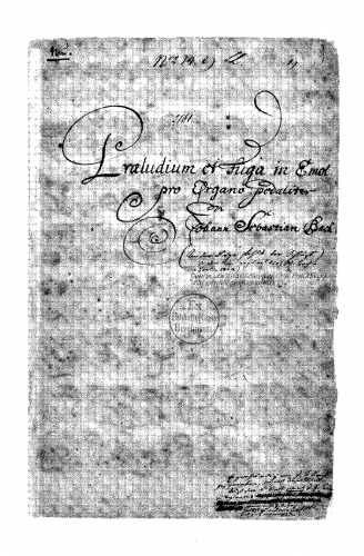 Bach - Prelude and Fugue in E minor, BWV 548 - Organ Scores - Score