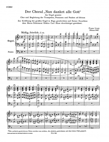 Liszt - Nun danket alle Gott - Score