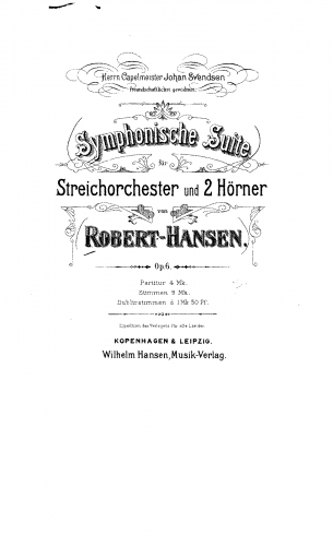 Robert-Hansen - Symphonische Suite, Op. 6 - Full Score - Score