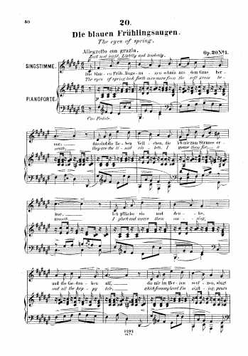 Franz - 6 Gesänge, Op. 20 - Score