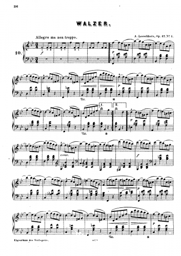 Loeschhorn - 6 Amusemens élégans - Piano Score - 1. Waltz