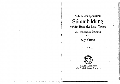 Garsó - Schule der speziellen Stimmbildung - Complete Book