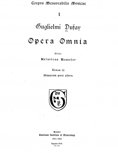 Dufay - Missa Ecce Ancilla Domini - Score