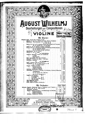 Wilhelmj - Siegfried-Paraphrase - Piano Score and Violin part