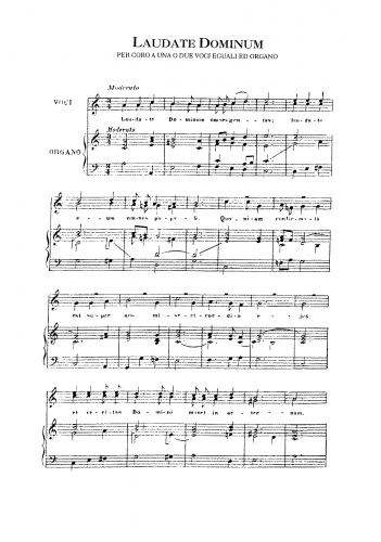 Perosi - Laudate Dominum a 1 o 2 voci eguali ed organo - Score