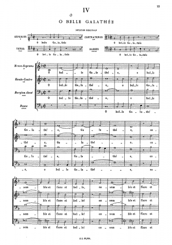 Costeley - O belle Galathée - Score