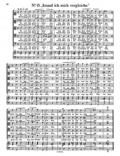 Schein - Itzund ich mich vergleiche - Score