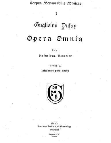 Dufay - Missa Ave Regina Caelorum - Score