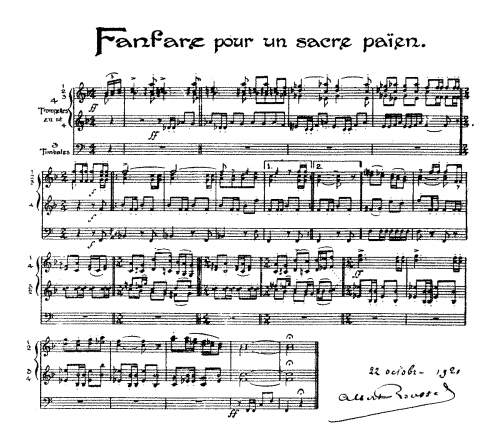 Roussel - Fanfare pour un sacre païen - Score