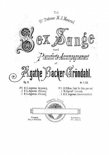 Backer-Grøndahl - 6 Songs - Score
