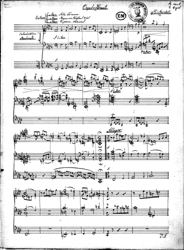 Mankell - Organ Sonata in F minor - Score
