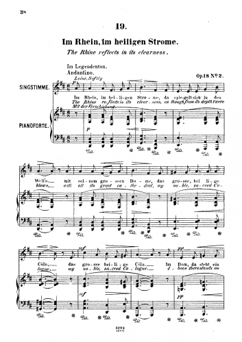 Franz - 6 Gesänge, Op. 18 - No. 2 - Im Rhein, im heiligen Strome (The Rhine reflects in its clearness)