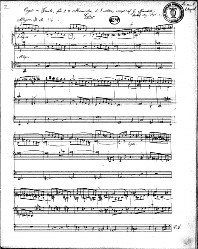 Mankell - Organ Sonata in C major - Score