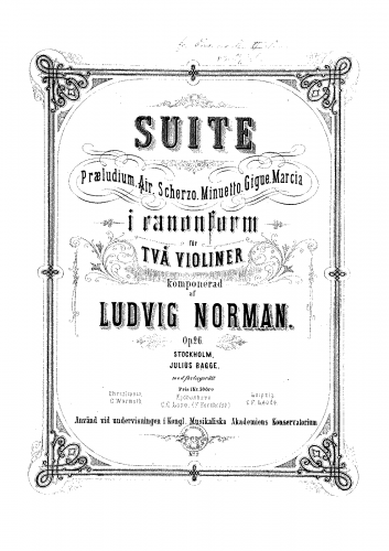 Norman - Suite for two Violins - Score
