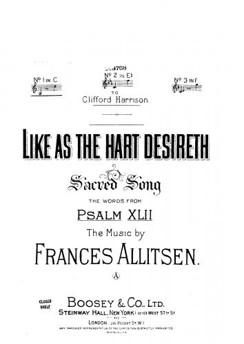 Allitsen - Like as the hart desireth - Score
