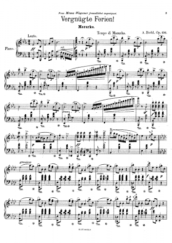 Biehl - Vergnügte Ferien!, op.106 - Score
