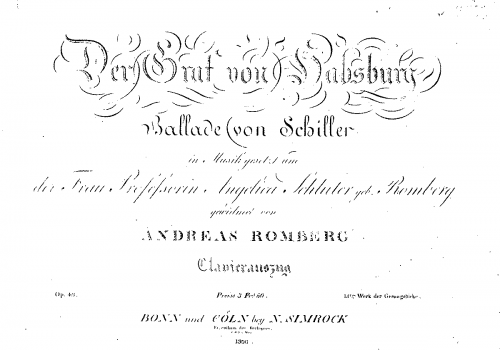 Romberg - Der Graf von Habsburg - Score
