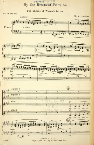 Loeffler - Psalm 137 - Vocal Score - Score