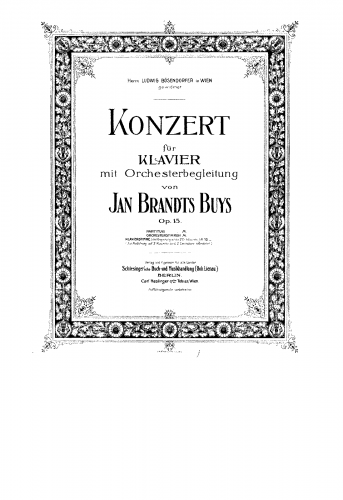 Brandts Buys - Piano Concerto - For 2 Pianos (Unknown) - Score