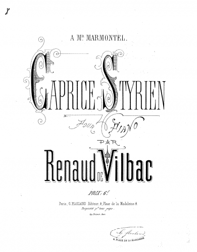 Vilbac - Caprice styrien - Score