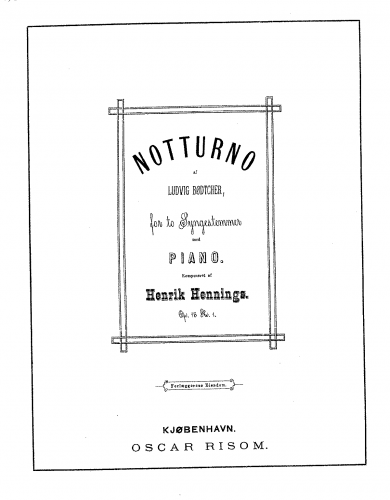 Hennings - Notturno af Ludvig Bødtcher - Score