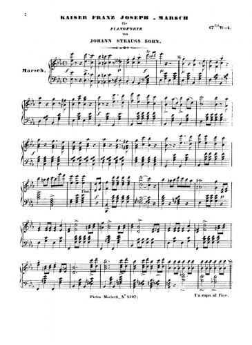 Strauss Jr. - Kaiser Franz Josef Marsch - For Piano solo - Score